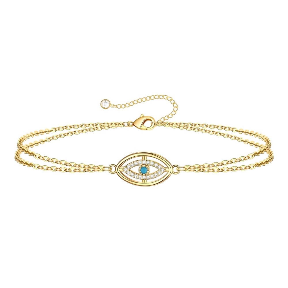 Evil Eye Bracelet 18k gold plated stainless steel
